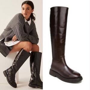 NWOT SARTO By Franco Sarto A-Eliza Knee High Boots Rich Brown Leather Size 7